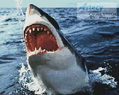 cross stitch pattern Great White