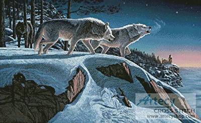 cross stitch pattern Moonlight Prowlers