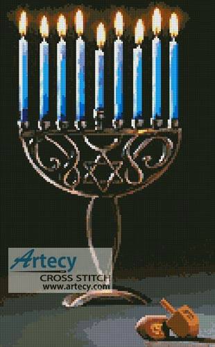 cross stitch pattern Hanukkah
