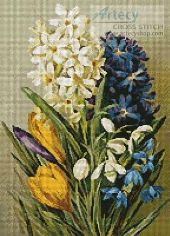 cross stitch pattern Hyacinths, Crocus, Snowdrops and Scillas