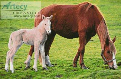cross stitch pattern Horse with Foal