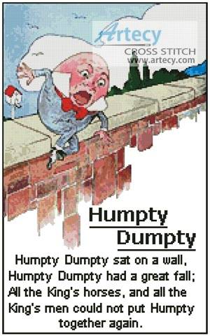 cross stitch pattern Humpty Dumpty Verse