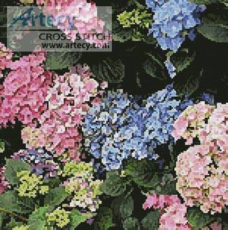 cross stitch pattern Hydrangeas