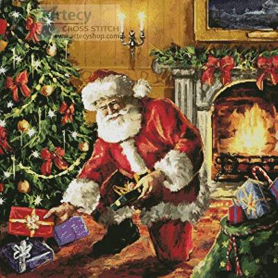 cross stitch pattern Presents Under the Tree