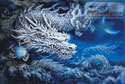 cross stitch pattern White Dragon