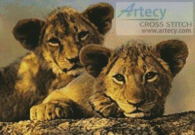 cross stitch pattern Lion Cubs