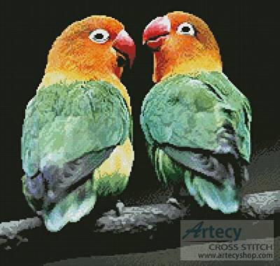 cross stitch pattern Lovebirds