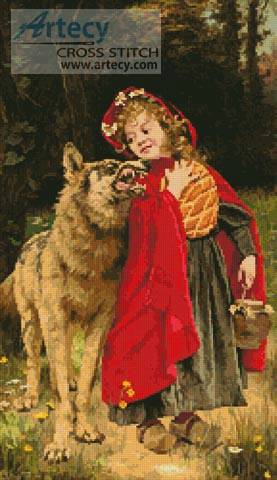 cross stitch pattern Little Red Riding Hood