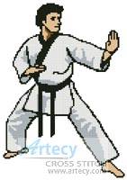 cross stitch pattern Martial Arts Boy