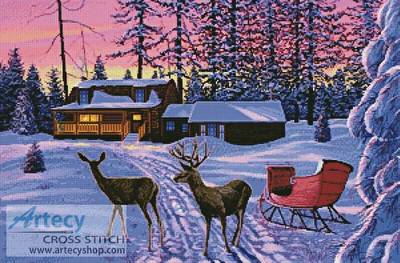 cross stitch pattern Winter in Running Springs
