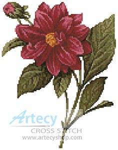 cross stitch pattern Mini Dahlia Double