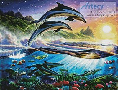 cross stitch pattern Atlantic Dolphins 