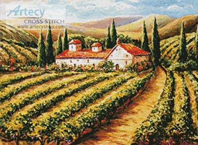 cross stitch pattern Toscana Vineyard