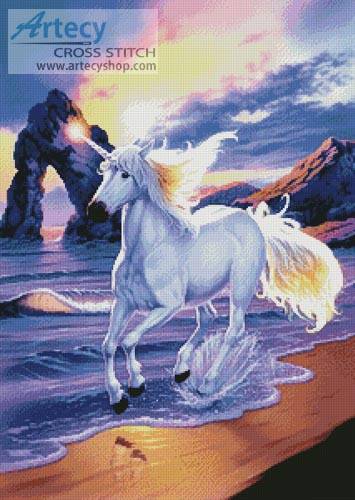 cross stitch pattern Unicorn Beach