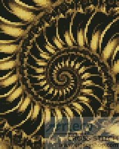 cross stitch pattern Mini Fractal Spiral 2