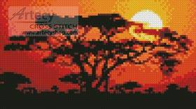 cross stitch pattern Mini Sunrise in Kenya