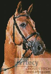 cross stitch pattern Mini Portrait of a Brown Horse