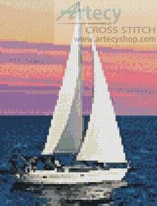 cross stitch pattern Mini Sailing at Sunset