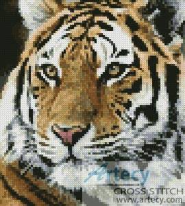 cross stitch pattern Mini Siberian Tiger