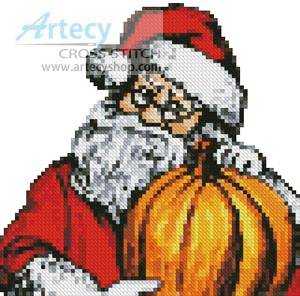 cross stitch pattern Mini Santa Pumpkin