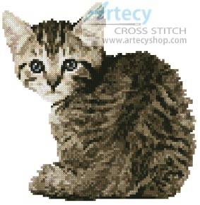 cross stitch pattern Mini Timid Kitten