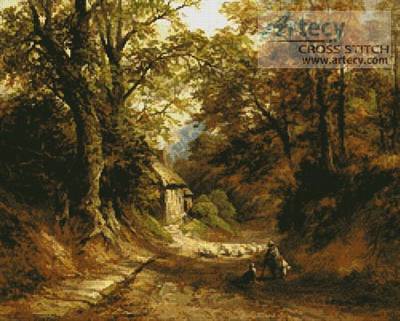 cross stitch pattern The Old Cottage, Littleover Lane