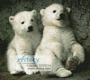 cross stitch pattern Polar Bear Cubs 2