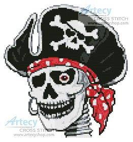 cross stitch pattern Pirate Skeleton