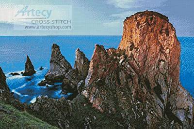 cross stitch pattern Rocky Cliffs,Tory Island,Donegal,Ireland
