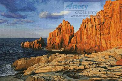 cross stitch pattern Rocky Coast