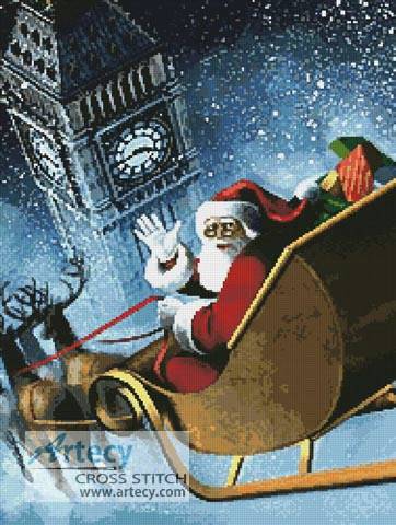 cross stitch pattern Santa in London