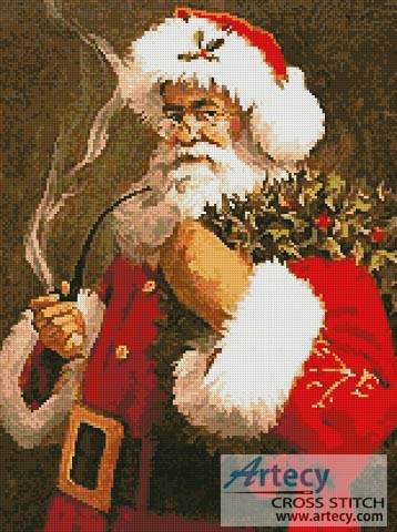 cross stitch pattern Santa