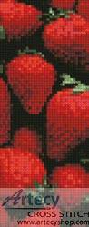 cross stitch pattern Strawberries Bookmark