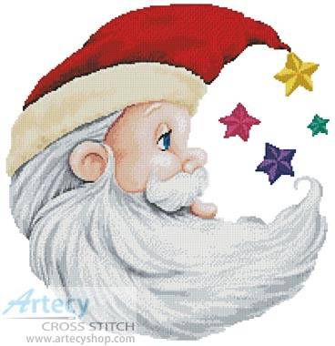 cross stitch pattern Santa Star