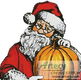 cross stitch pattern Santa Pumpkin