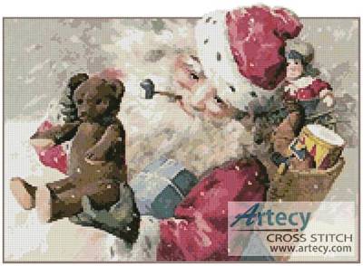 cross stitch pattern Santa with Toys