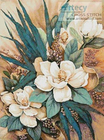 cross stitch pattern Southern Magnolias 2