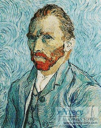 cross stitch pattern Self Portrait of Vincent van Gogh
