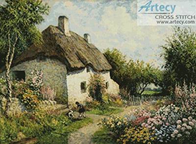 cross stitch pattern Taking out the Dog