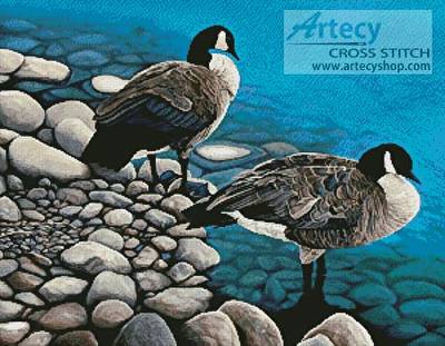 cross stitch pattern Two Canadian Geese