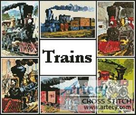 cross stitch pattern Train Sampler
