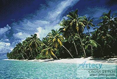 cross stitch pattern Tropical Island