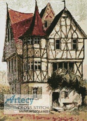 cross stitch pattern Tudor Home