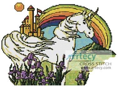 cross stitch pattern Unicorn Rainbow