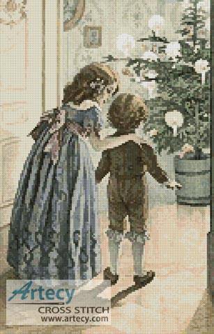 cross stitch pattern Victorian Christmas 2