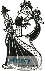 cross stitch pattern Victorian Santa