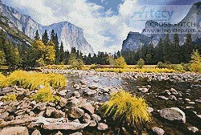 cross stitch pattern Yosemite Valley Photo