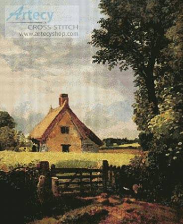 cross stitch pattern A Cottage in a Cornfield