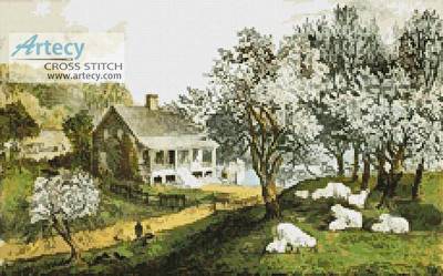 cross stitch pattern American Homestead (Spring)