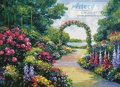 cross stitch pattern Lakeside Arbor